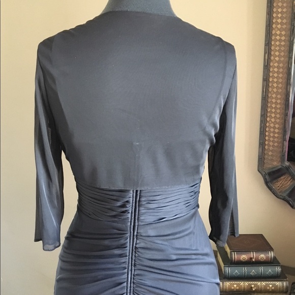 BLACK BEADED FORMAL PROM/FORMAL GOWN Ruching SZ 10 - Picture 5 of 7